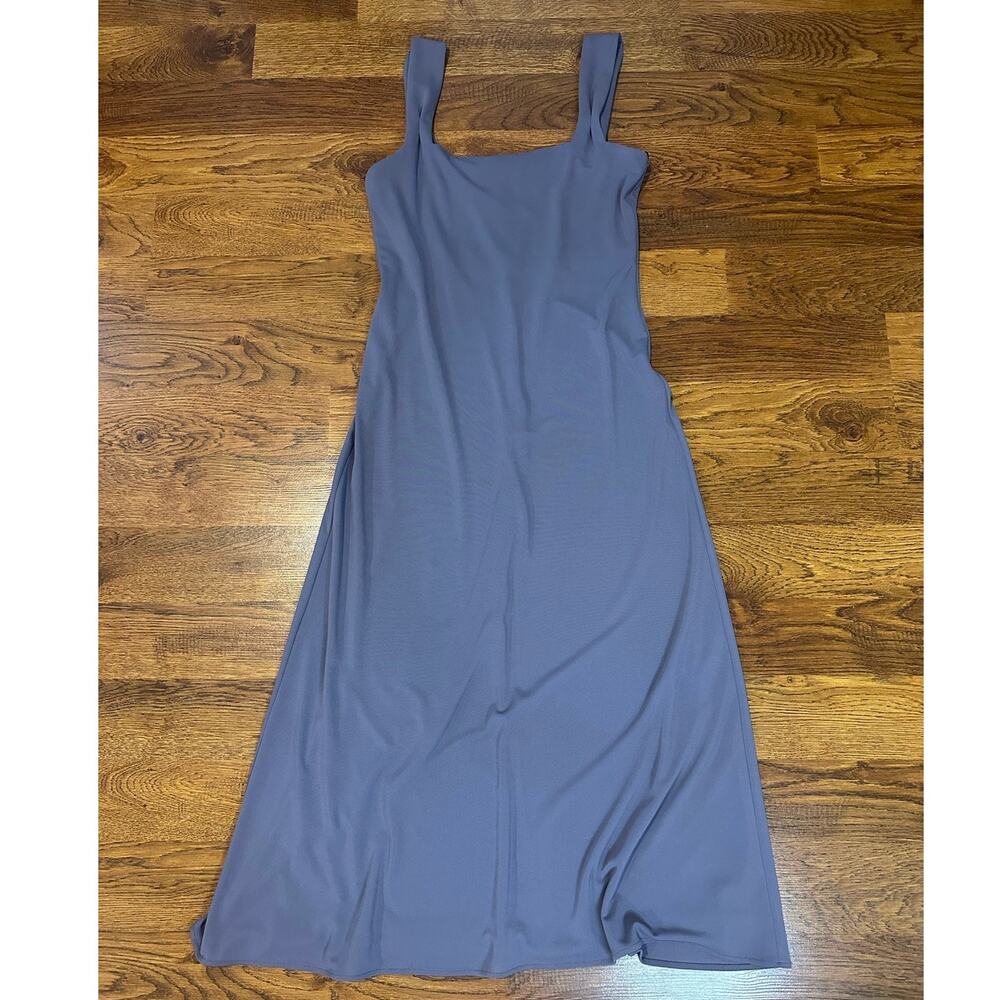 Vintage Laundry by Shelli Segal Square Neck A-Line Maxi Dress Size 10 Gray Blue